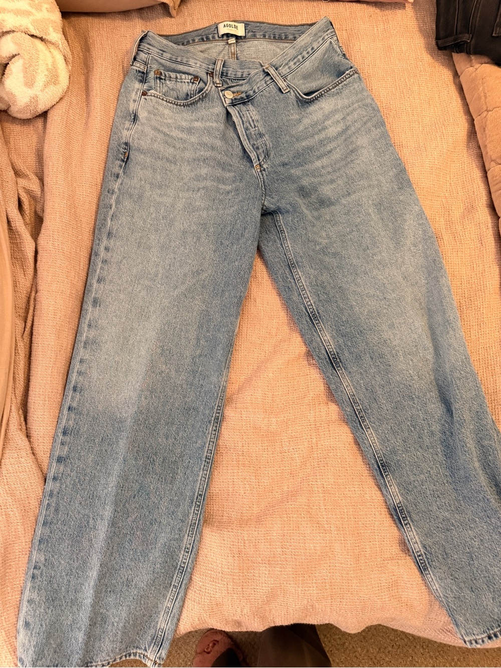 Agolde Light Wash High-Rise Straight Leg Jeans